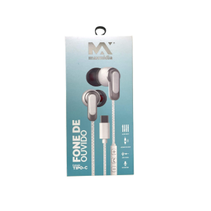 FONE DE OUVIDO IN EAR TIPO C C/MICROFONE EXTRA BASS MAXMIDIA 1,2 MTS MAX-F699 DYNASTY