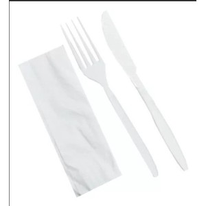 KIT ELITE GARFO/FACA C/GUARDANAPO BRANCO ELITE PC.C/50UN